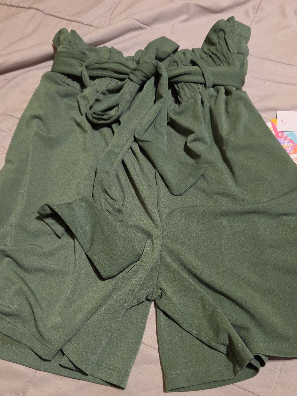LuLaRoe Olive Green Tie-Waist Shorts